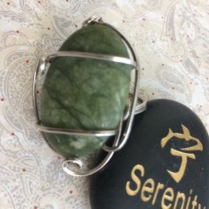 wirequeen Jewelry - Wire Wrap S S Ring with Green Turquoise Size 8 wirequeen Jewelry - Wire Wrap S S Ring with Green Turquoise Size 8